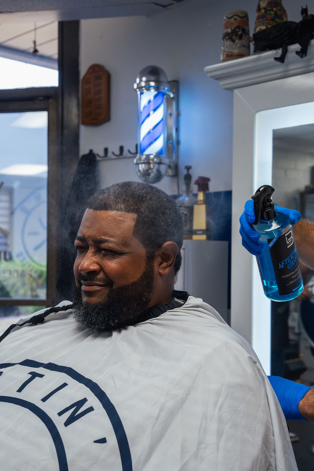 Mid-cut detail — skin fade in progress.